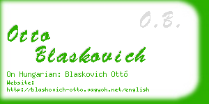 otto blaskovich business card